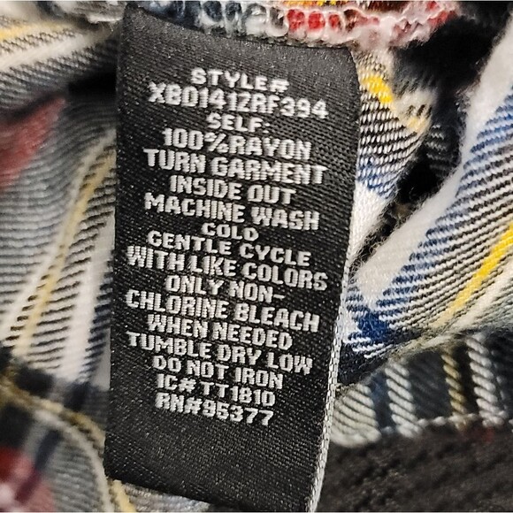 Sanctuary Plaid Button Down Shirt Size Small - Picture 3 of 6